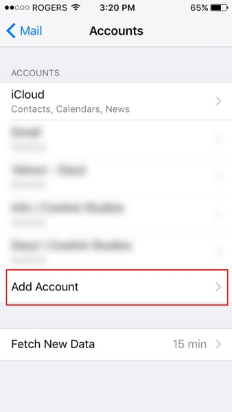 email account setup for iPhone