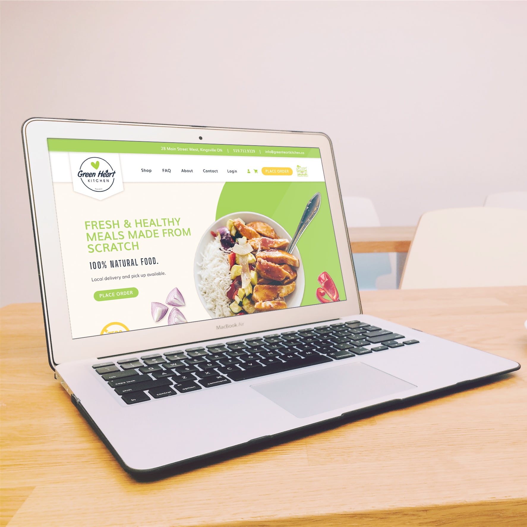 Green Heart Kitchen Website - Website Design Kingsville Cowlick Studios