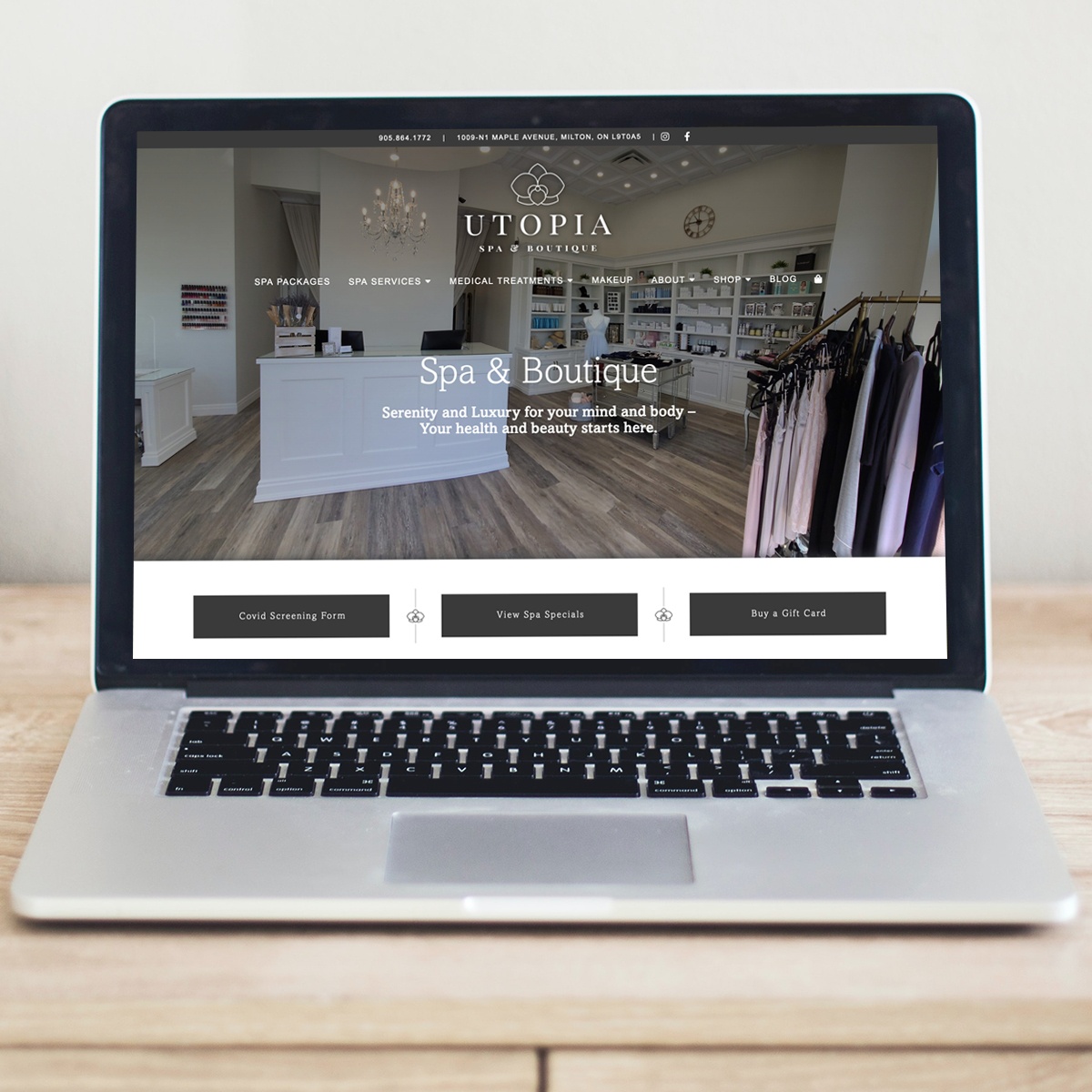 Utopia Spa Website Design